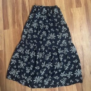 Mango Navy Floral Maxi Skirt